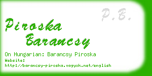 piroska barancsy business card